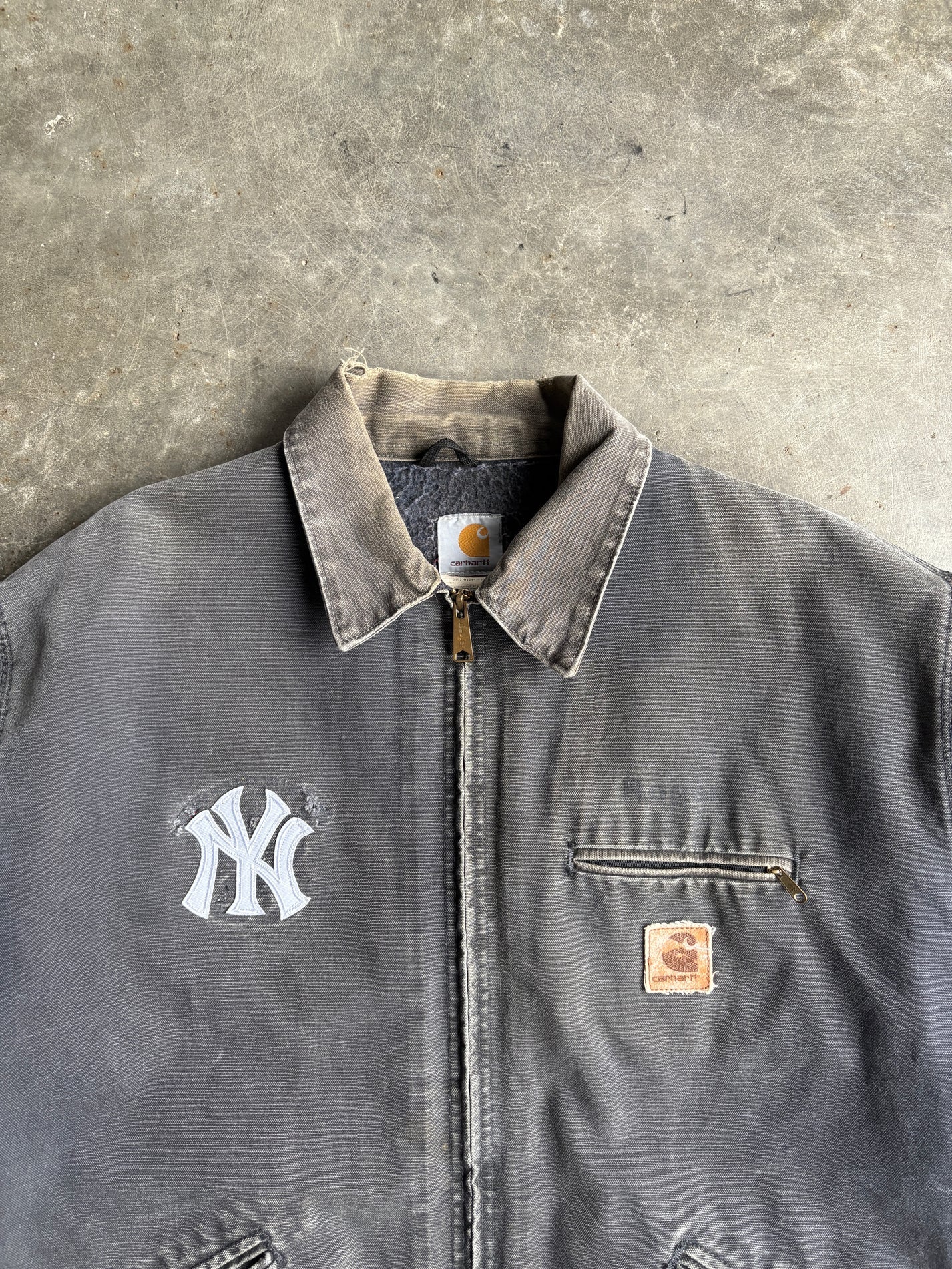 Vintage Charcoal Grey Yankees Detroit Carhartt Jacket