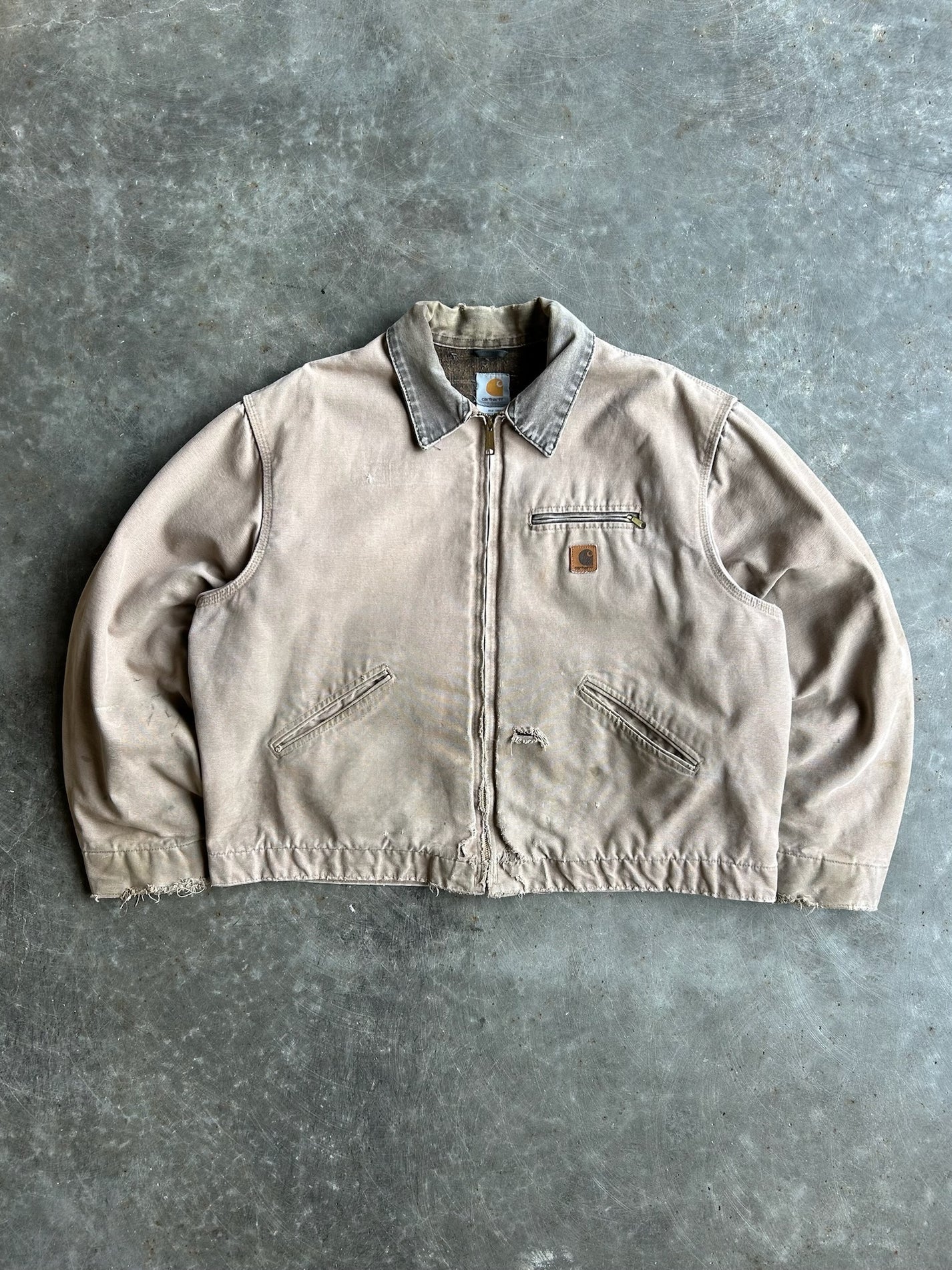 Vintage Beige Flannel Lined Carhartt Detroit Jacket™