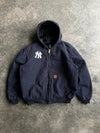 Vintage Navy Yankees Hooded Carhartt Jacket