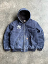 Vintage Faded Navy Hooded Yankees Carhartt Jacket