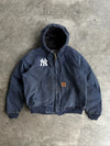 Vintage Navy Yankees Hooded Carhartt Jacket